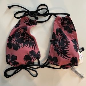NEW! Dusty Pink and Black Hawaiian Floral Swim Top